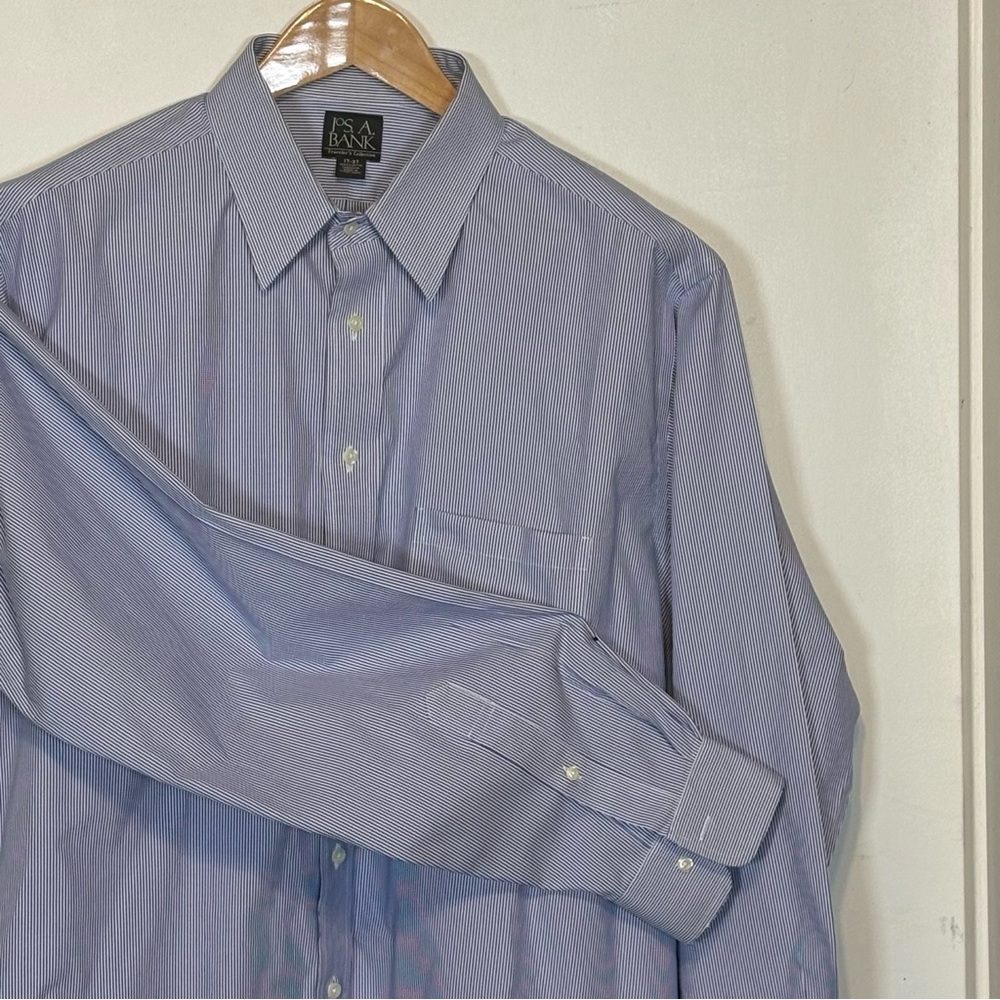 Jos. A. Bank Classic Blue Pinstripe Dress Shirt